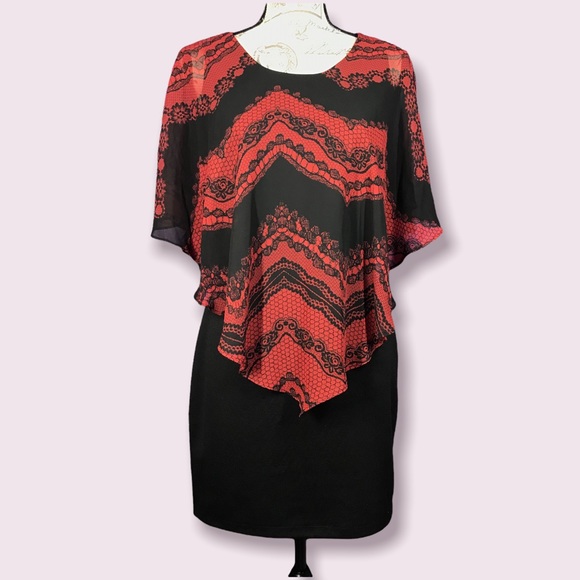 Enfocus Studio, Sleeveless Dress with Attached Sheer Shaw - Picture 3 of 12